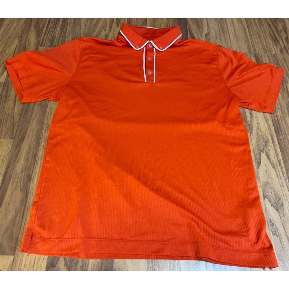 Nike Golf Tour Performance Polo Shirt Mens Large Orange Dri-Fit Duck Lake CC L